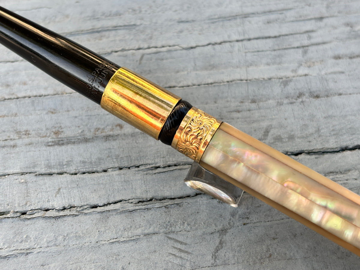 Parker # 12 plain slabs pearl Taper cap circa  1900  - Fountain Pen