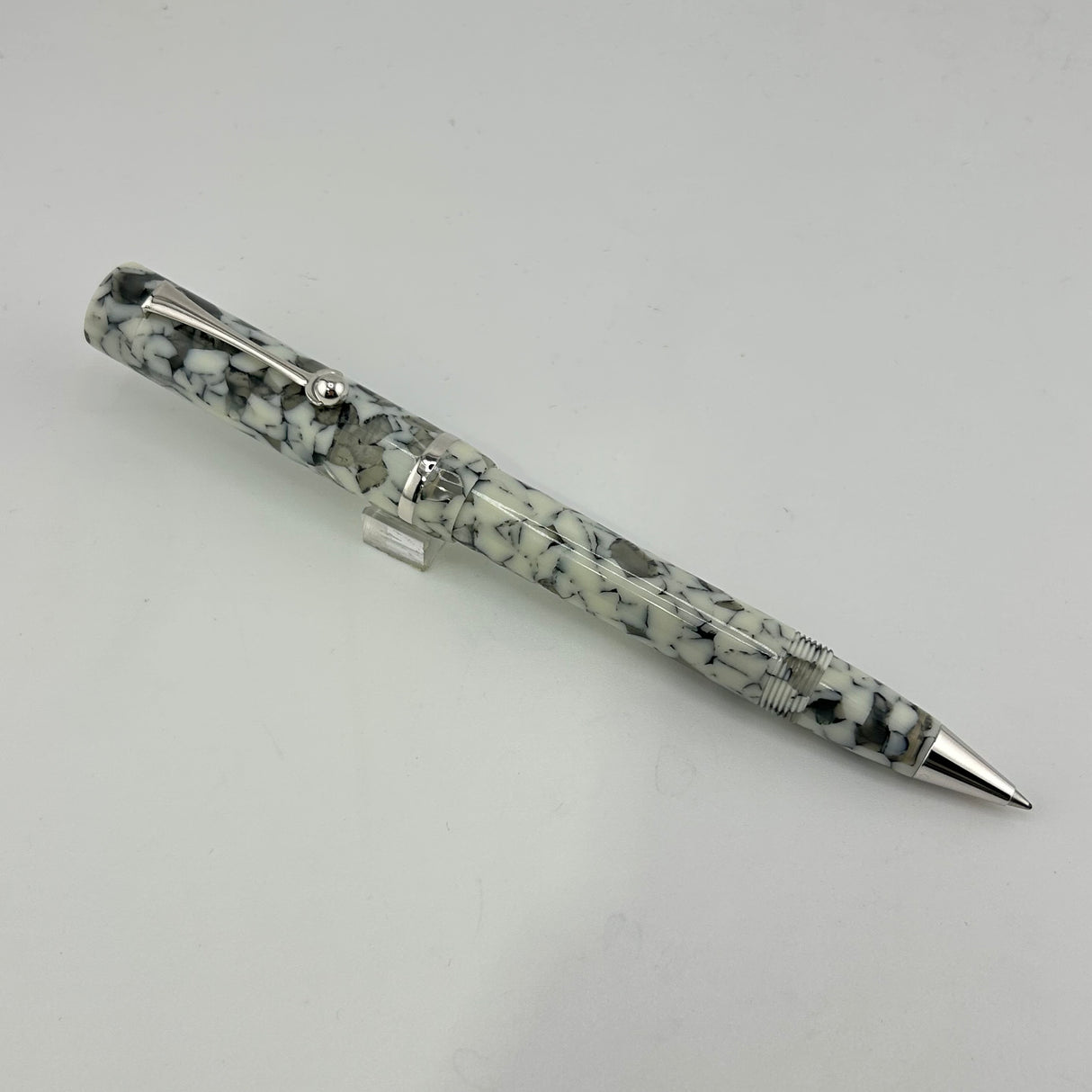 Bexley Swisher Pen White cracked Ice Flat top - Rollerball
