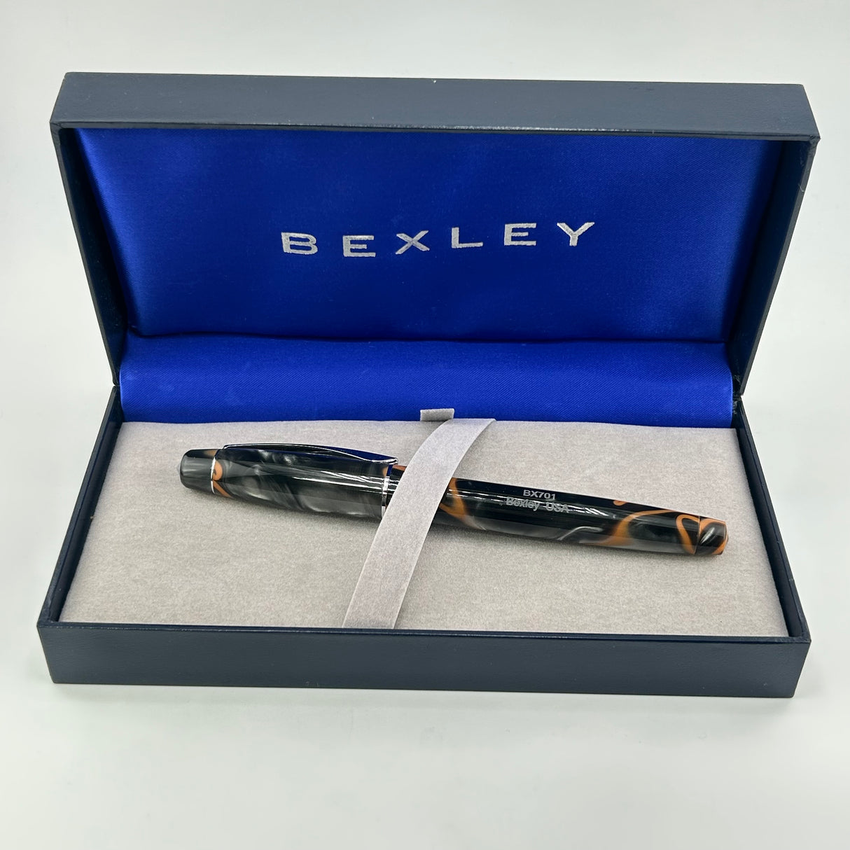 Bexley BX701 Green /orange swirl  - Rollerball Pen
