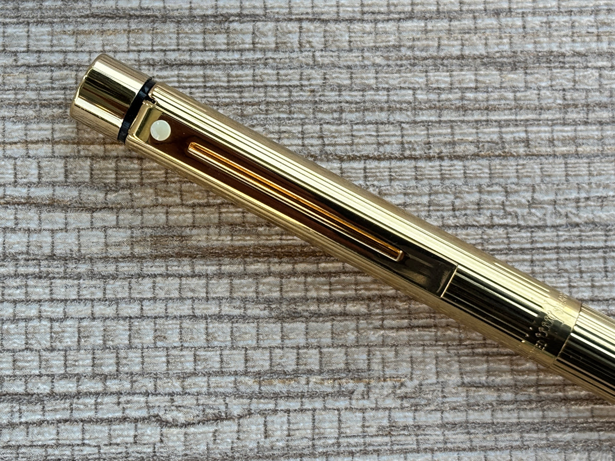 Jimmy's Pick - Sheaffer Targa Slim Gold Electro Plated Circa 1970 Rare Broad Nib! - Fountain Pen