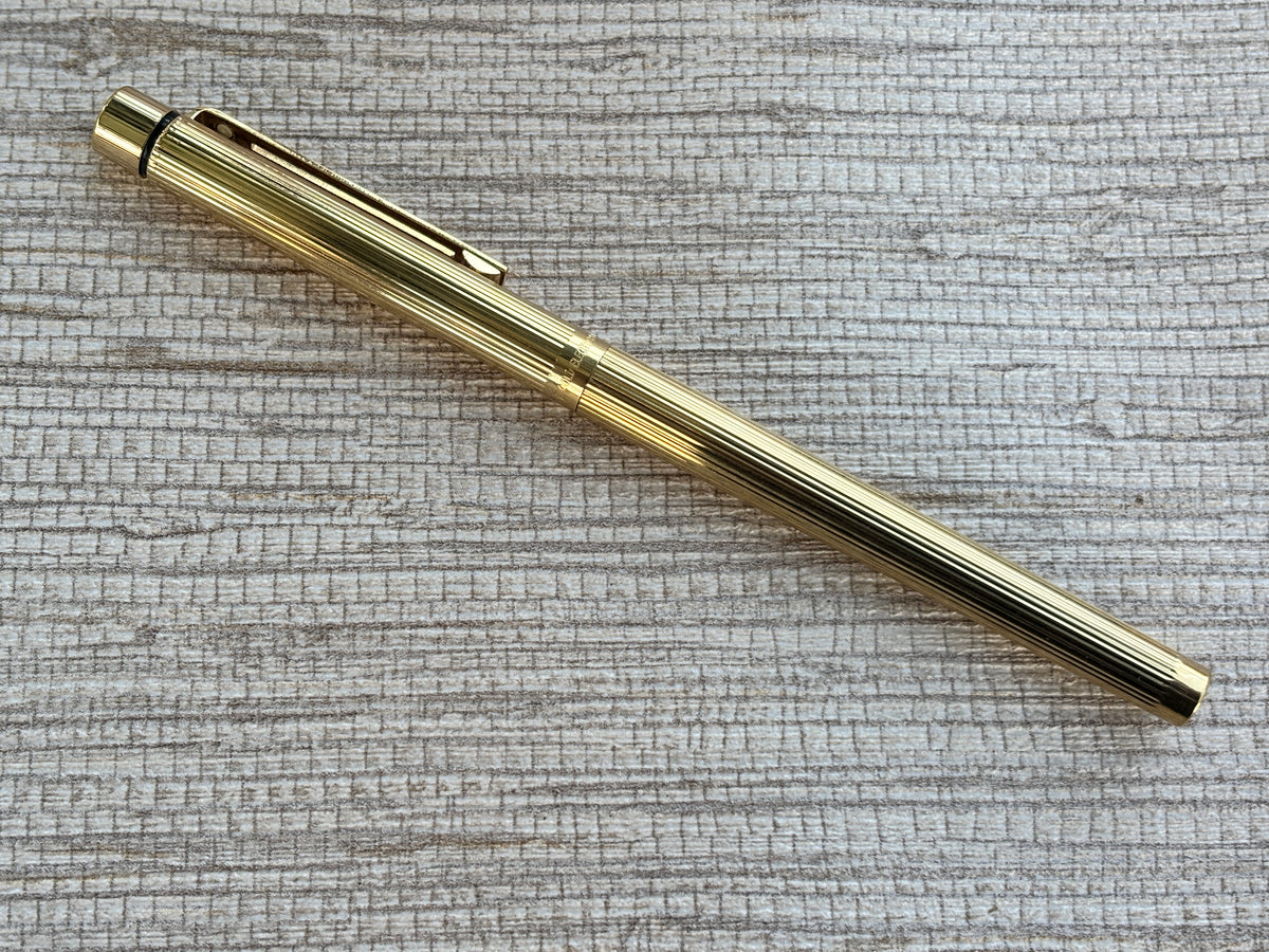Jimmy's Pick - Sheaffer Targa Slim Gold Electro Plated Circa 1970 Rare Broad Nib! - Fountain Pen