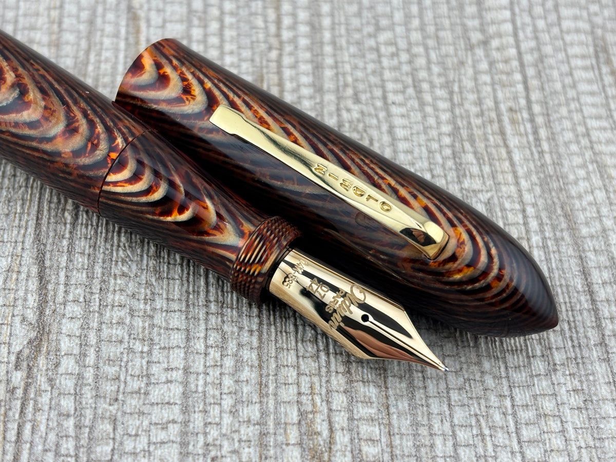 Oldwin Celebration Arco Fish Bone 07/44 Limited Edition  Fountain Pen Medium Large #8 14kt Gold Nib