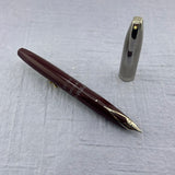 Sheaffer PFM (Pen for Men) Serie II Burgundy with brushed silver cap - still has the original sticker on it !  - Fountain Pen
