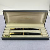 parker 75 set black lacquer gold trim - Original box - New old stock !  - Fountain pen and Ball pen