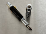 Monteverde Mini faceted Pen Black chrome trim - Fountain Pen