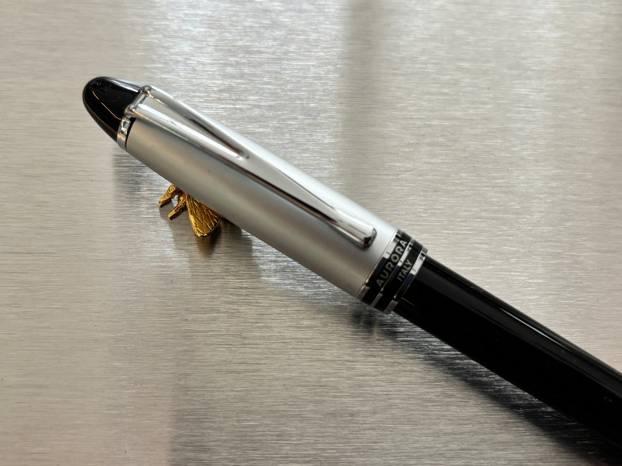Aurora Ipsilon Black silver matte Cap - Ball Pen