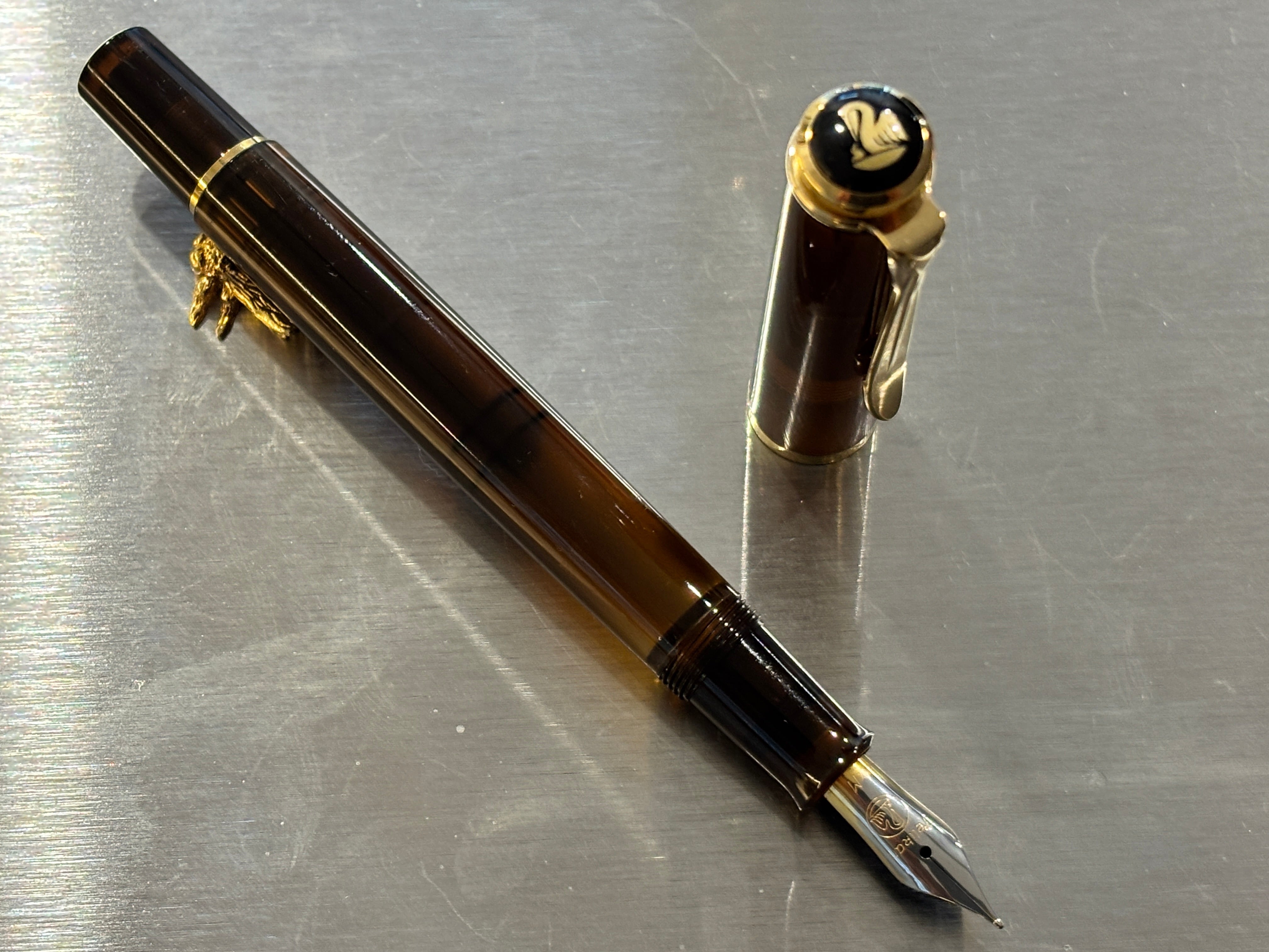 Pelikan M200 万年筆 ダークブラウン インクセット Jimmy - Pelikan M200 Brown Smoke Demonstrator - Fountain Pen