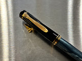 Pelikan R200 Green marble Black cap - Roller Ball