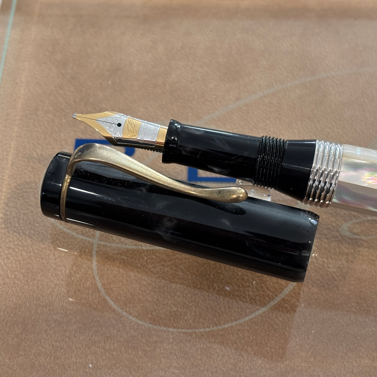 Bexley Pen Plus Mother of Pearl 10K gold clip