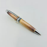 No name Ball pen Metal silver/ bronze  plated  wood box - Ballpoint