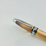 No name Ball pen Metal silver/ bronze  plated  wood box - Ballpoint