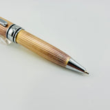No name Ball pen Metal silver/ bronze  plated  wood box - Ballpoint