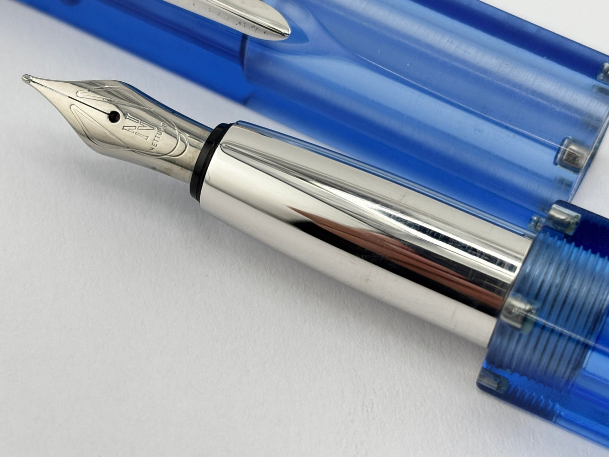 Nettuno Barracuda Blue Transparent  Square Fountain Pen  - Extremely Funky!