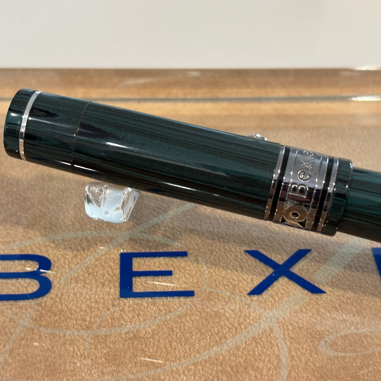 Bexley Decoband Light Green and Black ebonite Ripple Limited Edition 100 pens