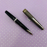 PILOT Elite  Sterling silver cisele - Rare Broad stub nib 18k !! circa 1977 - fountain Pen