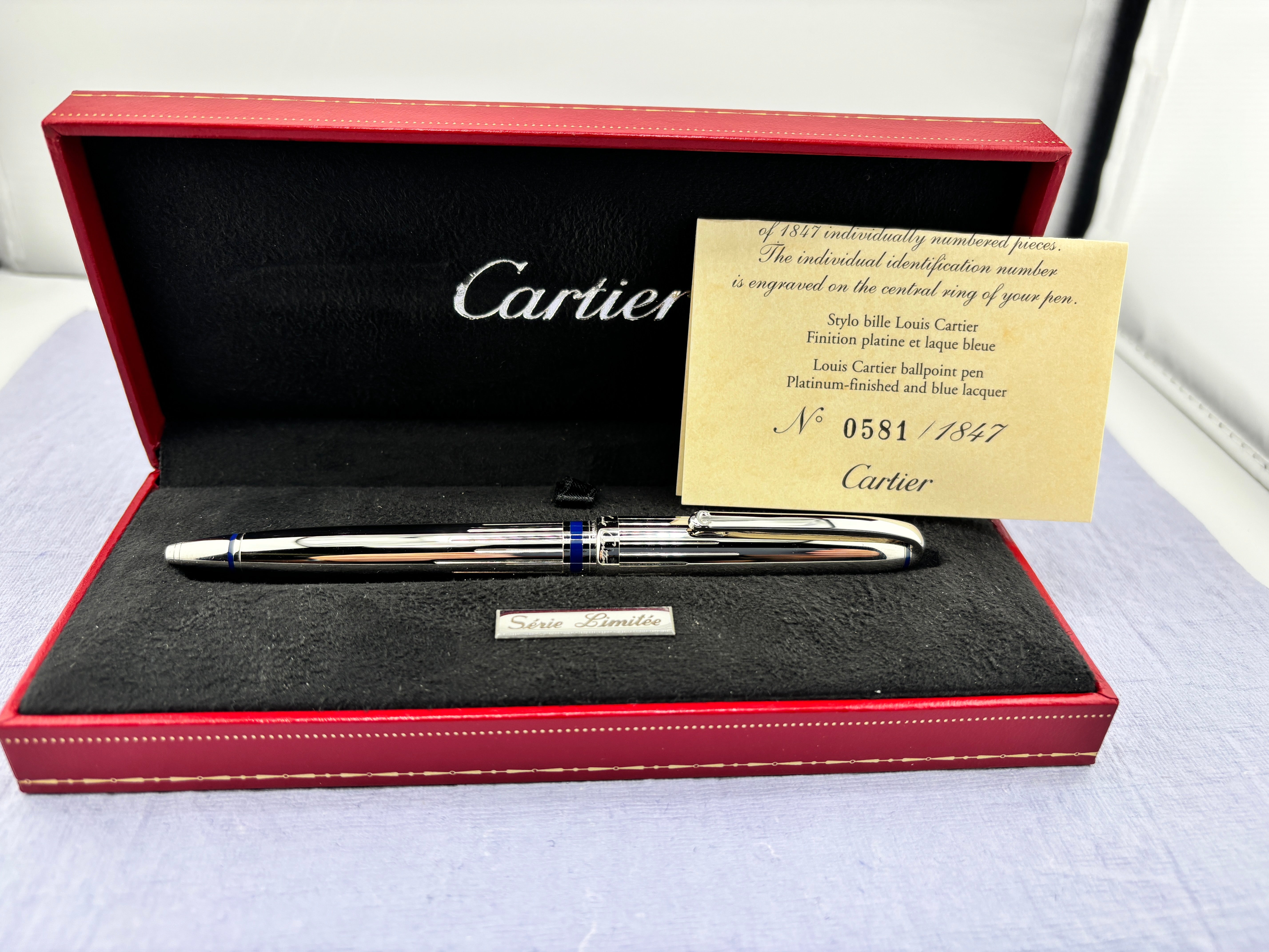 Cartier Art Deco Limited Edition Platinum Plated Ballpoint Pen