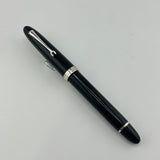 Omas Ogiva Black Cotton resin silver trim  - Roller Ball