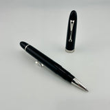 Omas Ogiva Black Cotton resin silver trim  - Roller Ball
