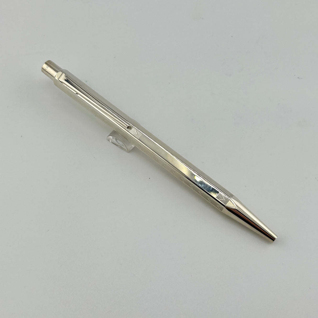 Caran d'Ache Ecridor  " chevrons guilloche " silver plated - Ballpoint