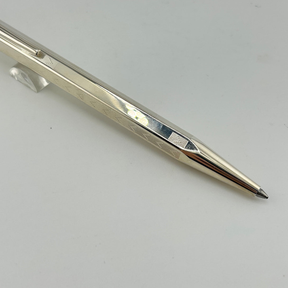 Caran d'Ache Ecridor  " chevrons guilloche " silver plated - Ballpoint