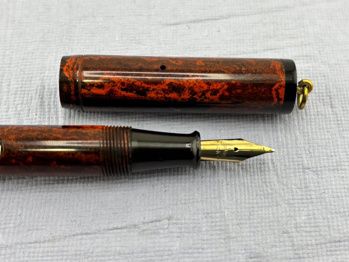 Diamond Point Lady ring top Brown Mottled  - Fountain Pen