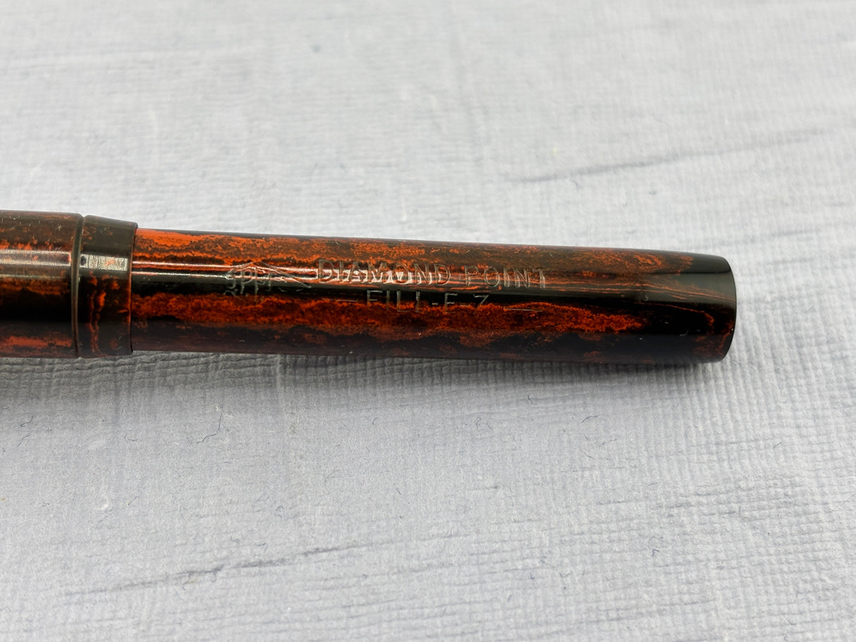 Diamond Point Lady ring top Brown Mottled  - Fountain Pen