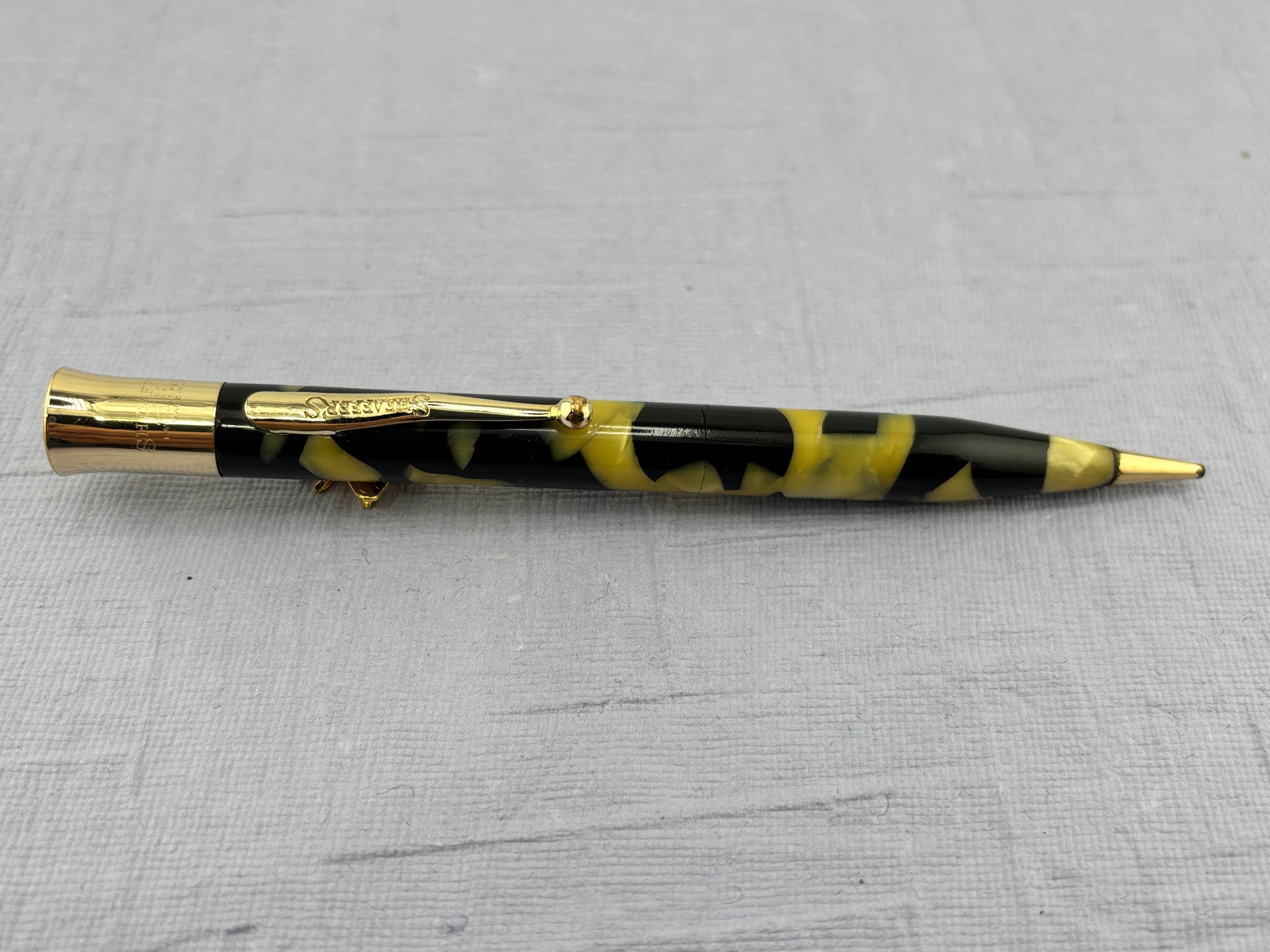 【BlackPearl・Schaft】 Sheaffer Lifetime Flat Top Oversize Black and Pearl Pencil