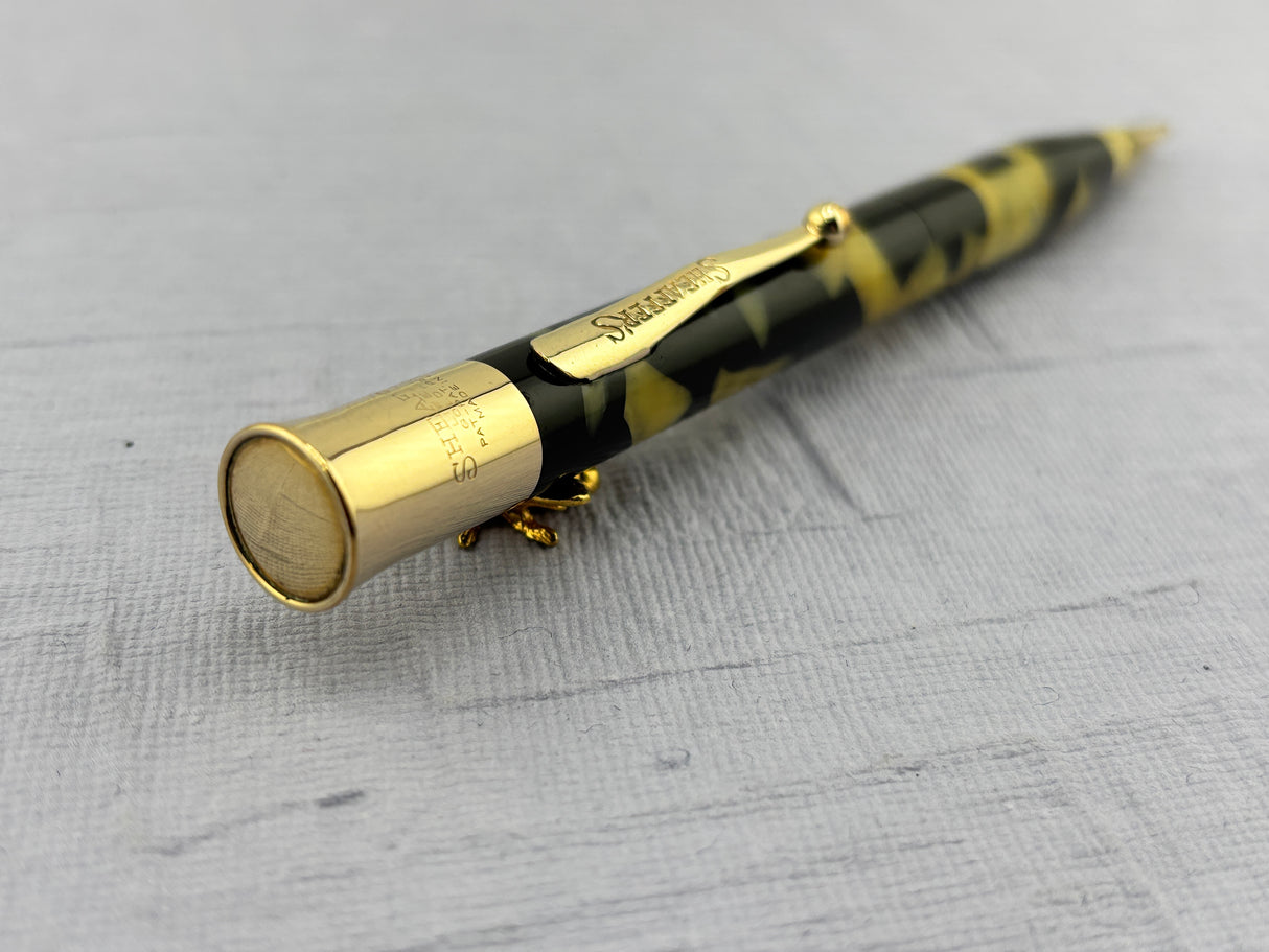 Sheaffer Lifetime Flat Top Oversize Black and Pearl Pencil