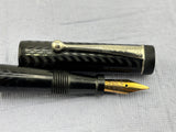 Parker Lucky Curve  Jack Knife Safety Black chased Fountain Pen
