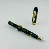 Conklin Mark Twain Crescent Filler Green Marble - Fountain Pen