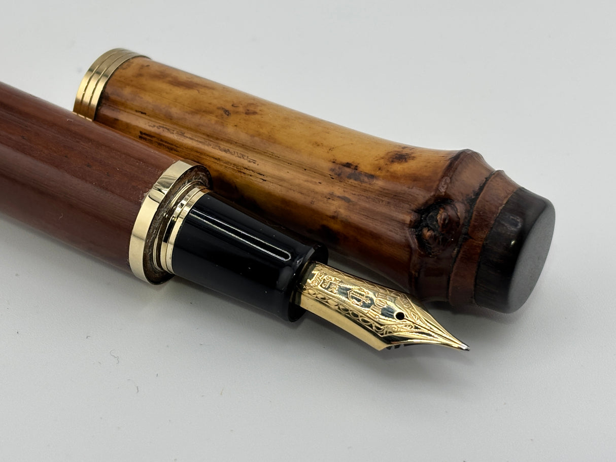 Sailor Susutake Smoked Bamboo Fountain Pen - Naginata Togi  Medium/Fine 21Kt Gold Nib - Extremely Rare!