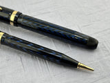 Conklin Nozac Oversize Herringbone Blue  - Set  Fountain Pen and Pencil