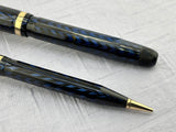 Conklin Nozac Oversize Herringbone Blue  - Set  Fountain Pen and Pencil