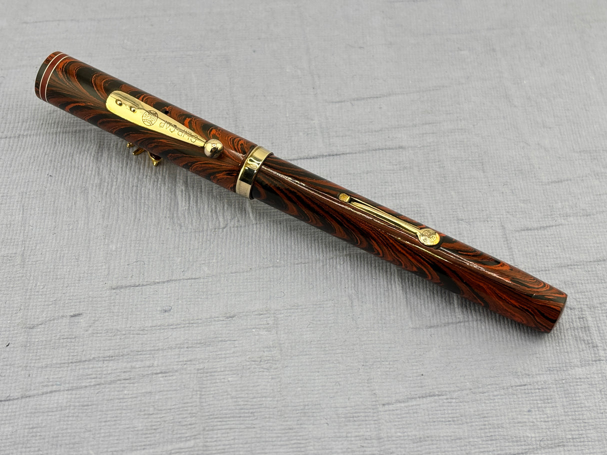 Waterman # 7 Red Ripple Hard Rubber  - Red cap Band - Photo speaks !!