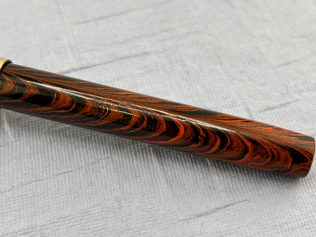 Waterman # 7 Red Ripple Hard Rubber  - Red cap Band - Photo speaks !!