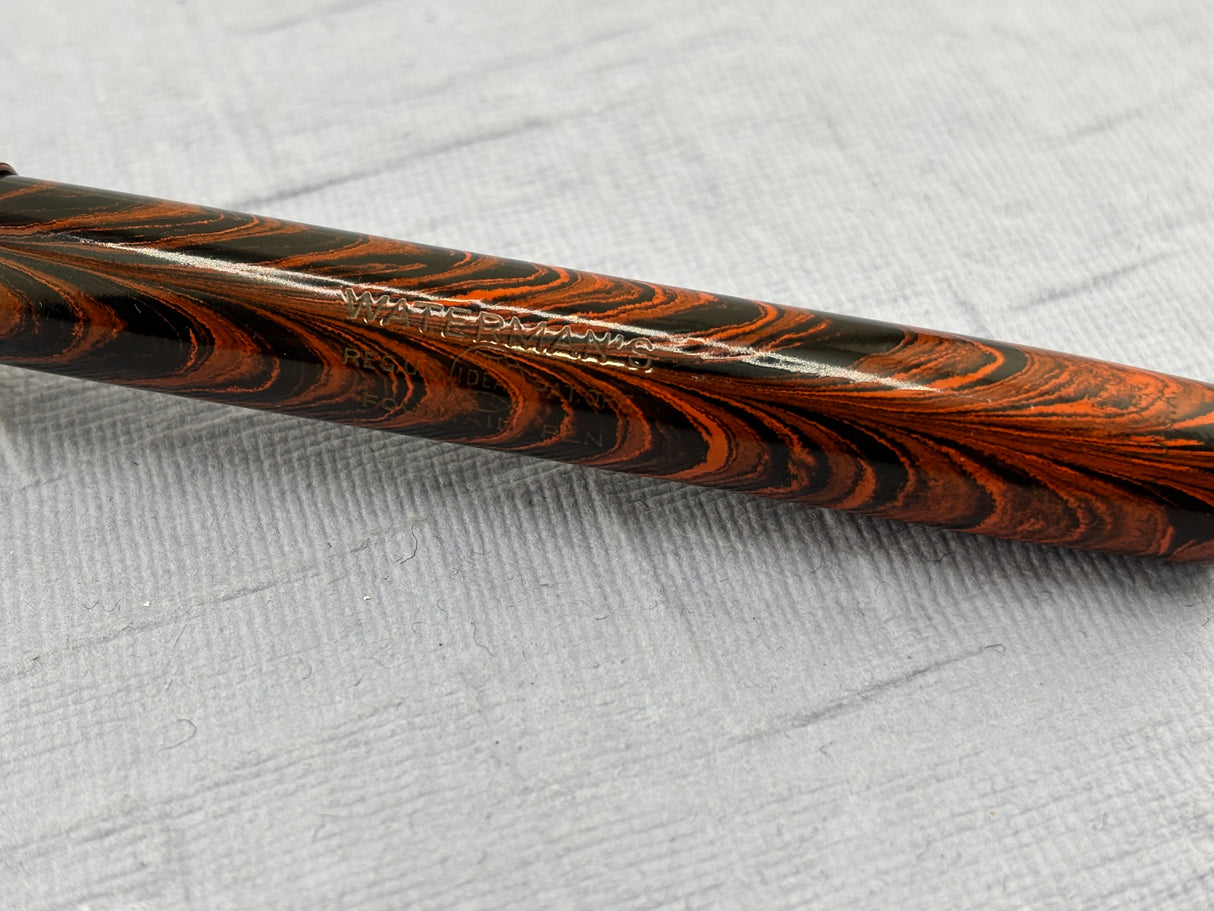 Waterman # 7 Red Ripple Hard Rubber  - Red cap Band - Photo speaks !!