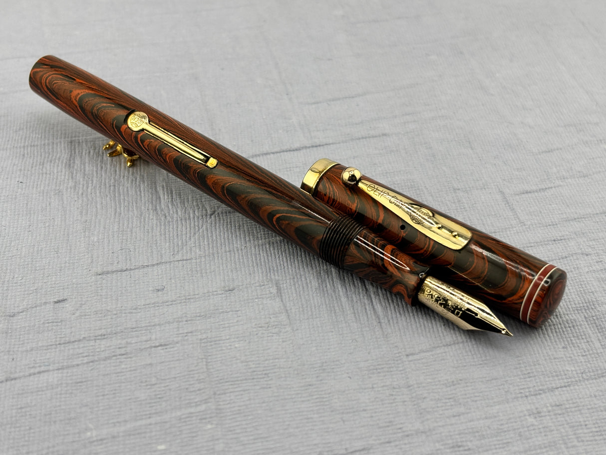 Waterman # 7 Red Ripple Hard Rubber  - Red cap Band - Photo speaks !!