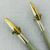 Sheaffer Sovereign Set Grey Chrome cap " New Old stock " original stickers on it   - Fountain Pen