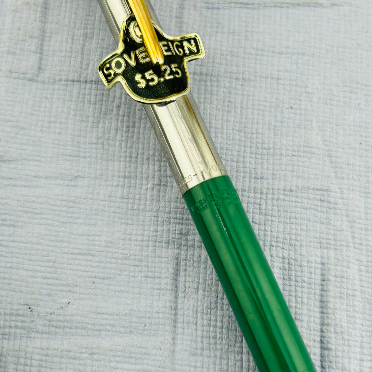 Sheaffer Sovereign Set Green Chrome cap " New Old stock " original stickers on it   - Fountain Pen