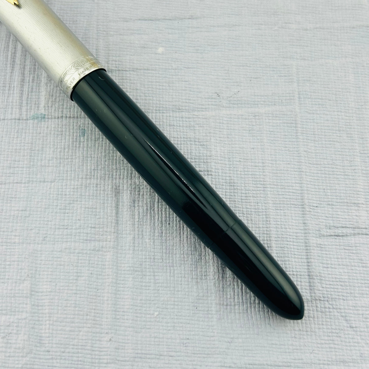 Parker 51 Vacumatic Navy Blue Sterling silver cap Diamond Clip - Fountain Pen