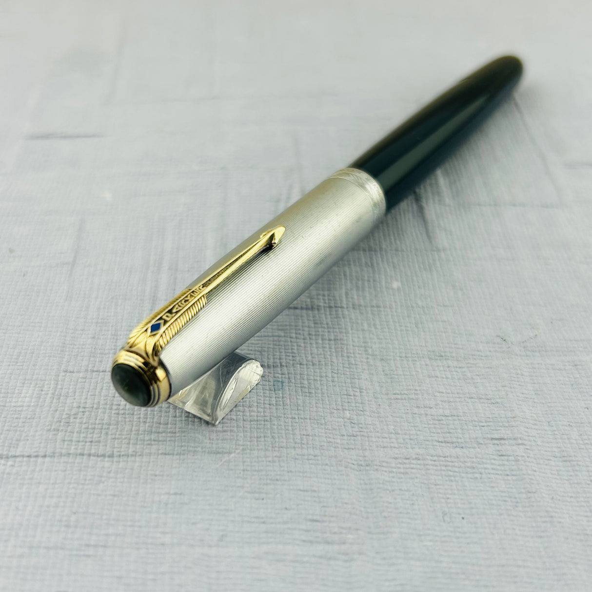 Parker 51 Vacumatic Navy Blue Sterling silver cap Diamond Clip - Fountain Pen