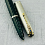 Parker 51 Vacumatic Navy Blue Sterling silver cap Diamond Clip - Fountain Pen