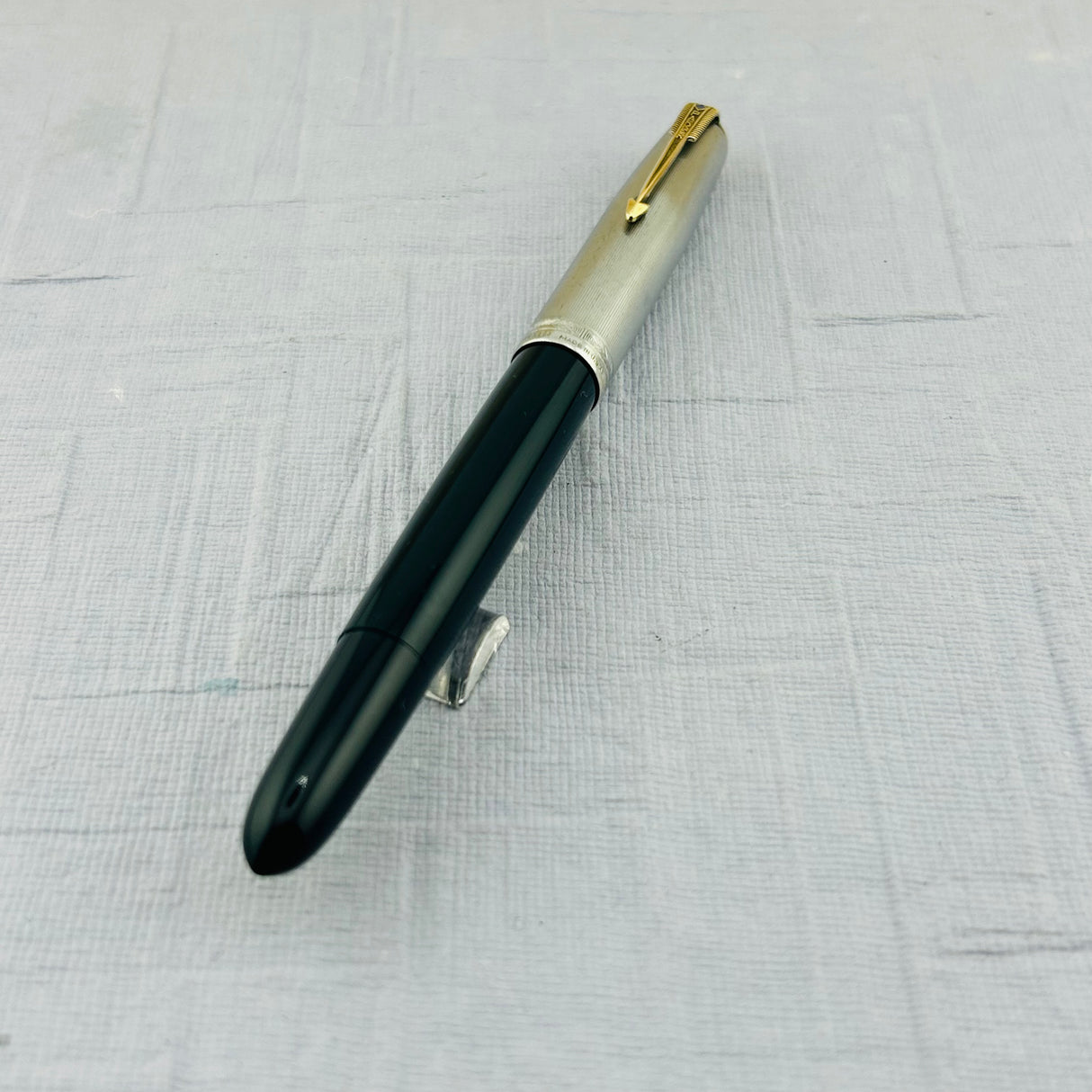 Parker 51 Vacumatic Navy Blue Sterling silver cap Diamond Clip - Fountain Pen