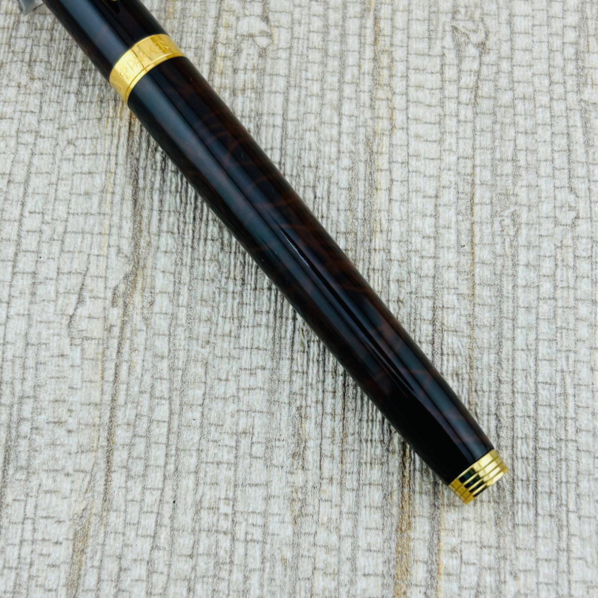 Parker 75 Thuya Brown Lacquer New Old Stock Made in France 18k Gold Nib - Fountain Pen
