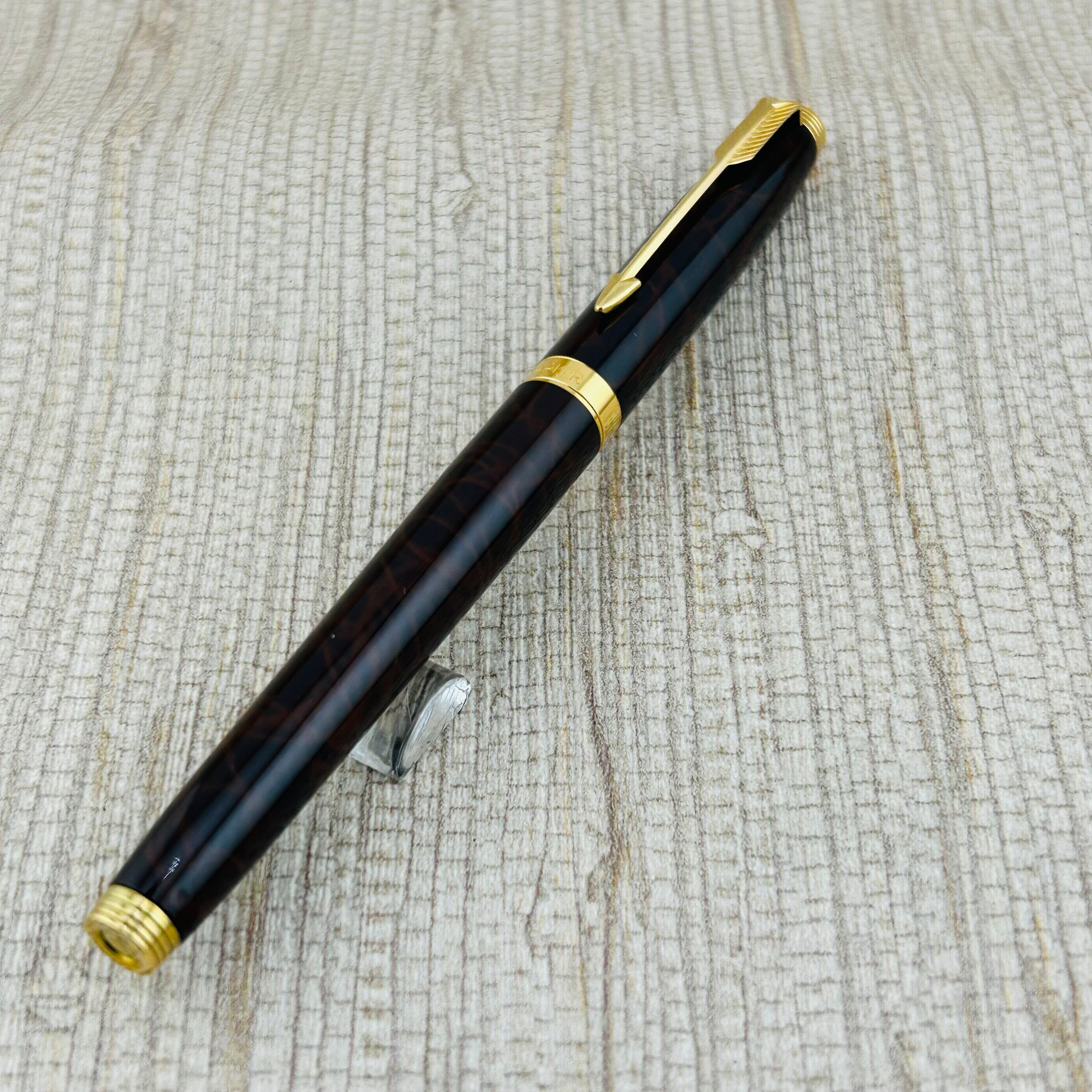 Parker 75 Thuya Brown Lacquer Gold Nib 18k Made in France