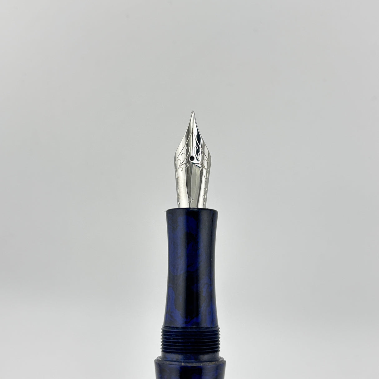 Ranga Pen India Ebonite Blue Bamboo shape  - Fountain Pen
