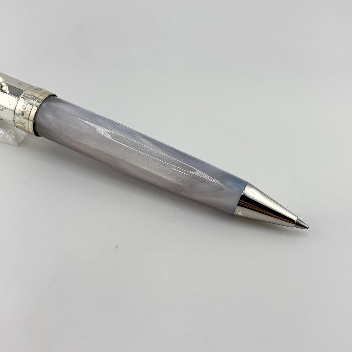 Conklin Coronet Collection Faceted cap silver ice blue barrel  - Ball Pen