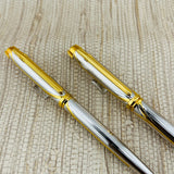 Elysee Finesse Bi-Color Silver & Gold Plated Set - Ballpoint Pen and Rollerball Pen