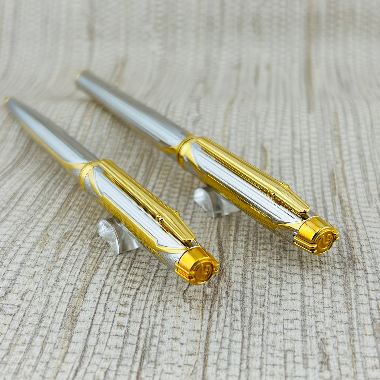 Elysee Finesse Bi-Color Silver & Gold Plated Set - Ballpoint Pen and Rollerball Pen