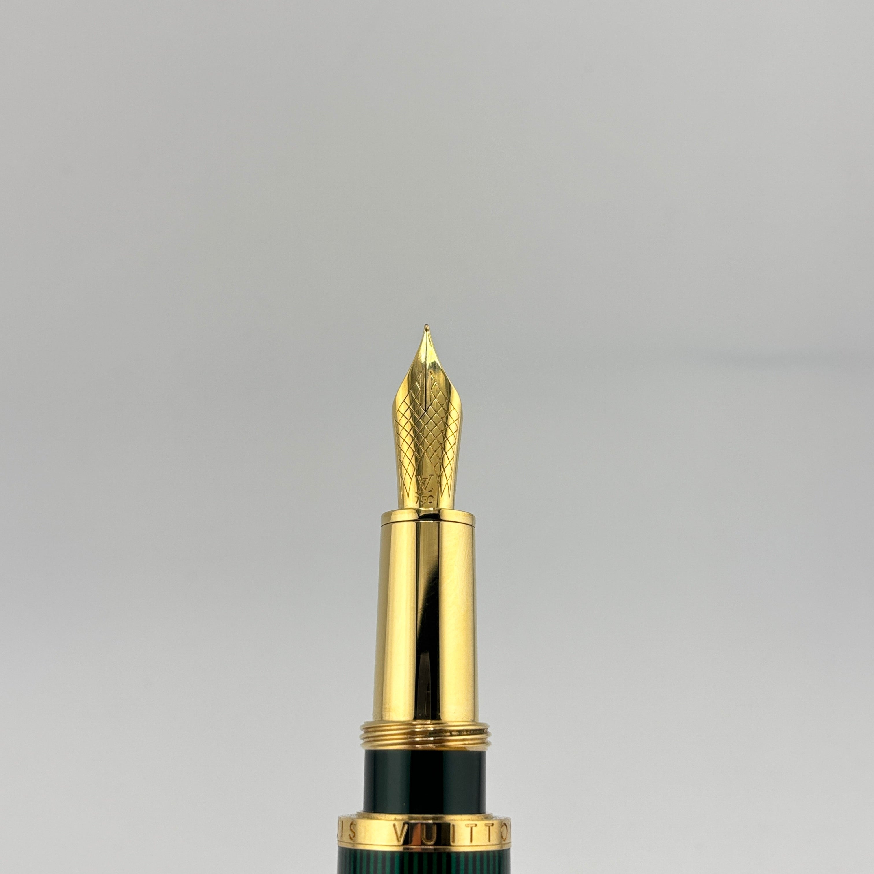 Louis Vuitton Green Striped Lacquered Cargo Fountain Pen - Medium